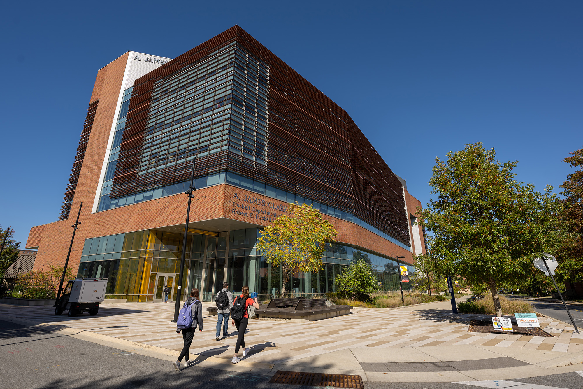 Photo of exterior of A. James Clark Hall