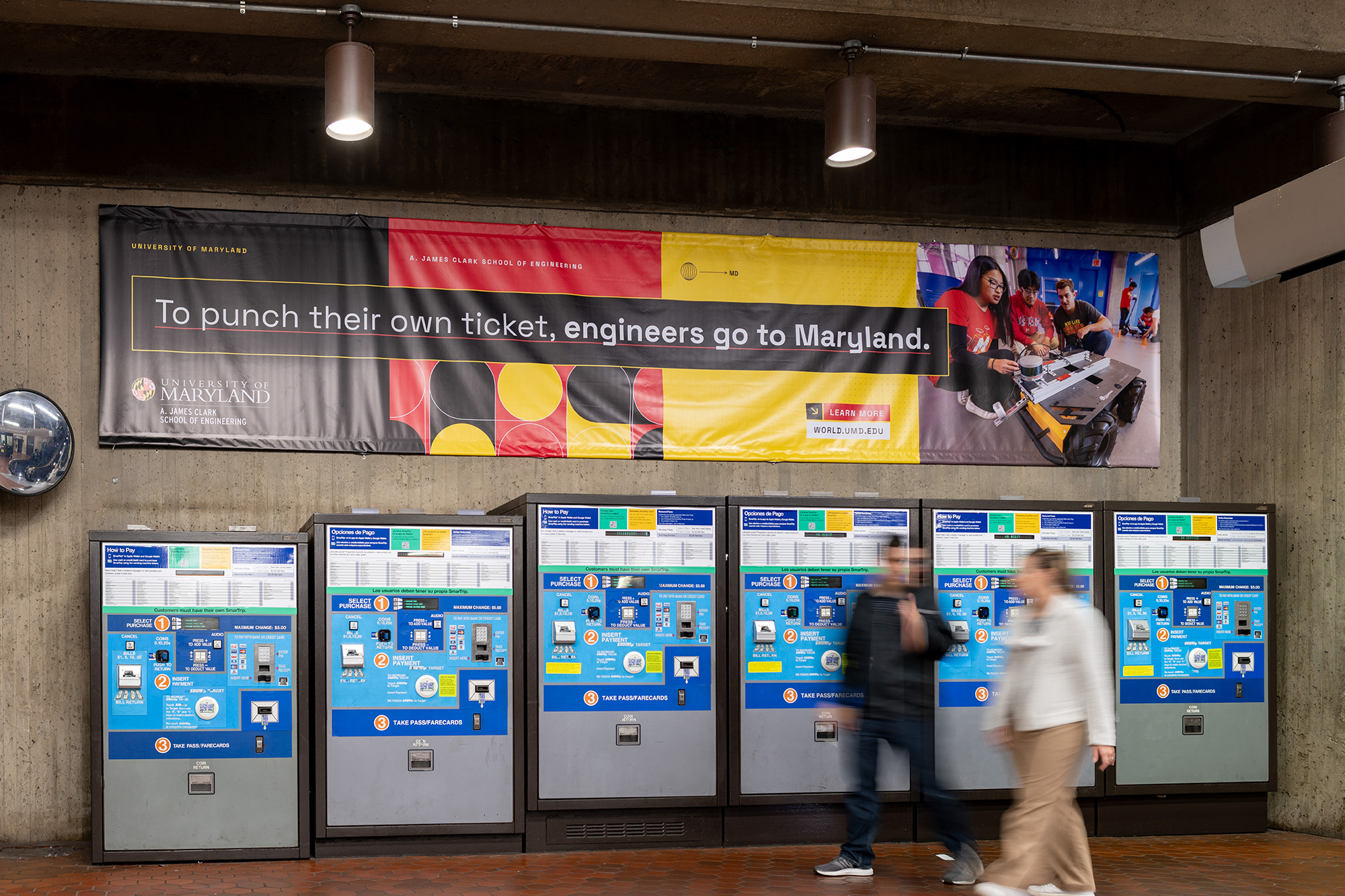 Maryland Engineering advertisement placed above Metro card station